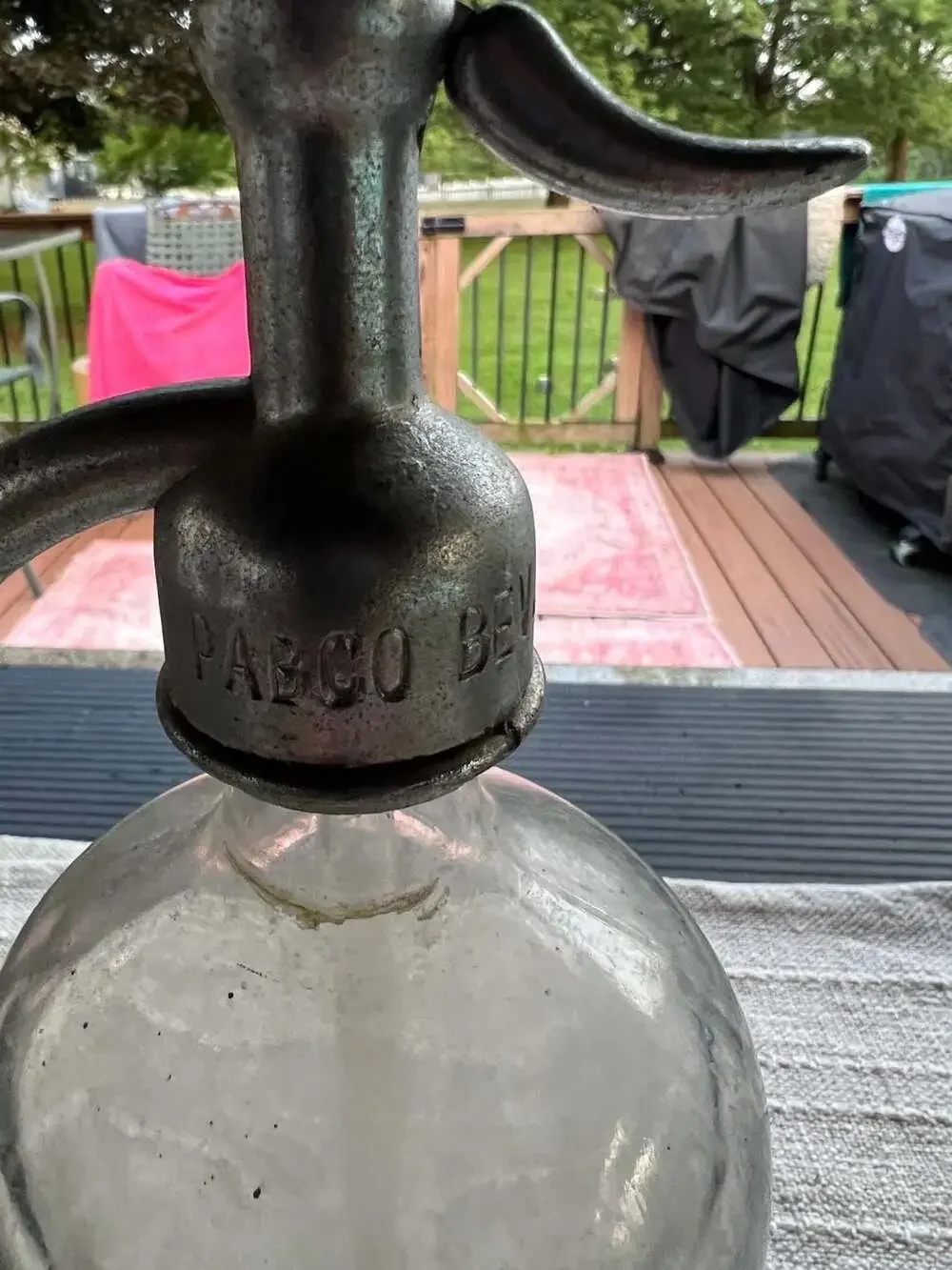 Vintage Pabco Bev. Clear Glass Seltzer Siphon Bottle